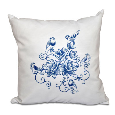 Botanical Blooms Floral Reversible Throw Pillow