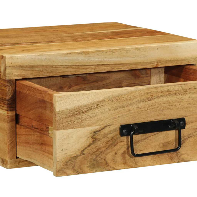 Gopinath 40cm W Solid Wood Bedside Table, Wood Acacia