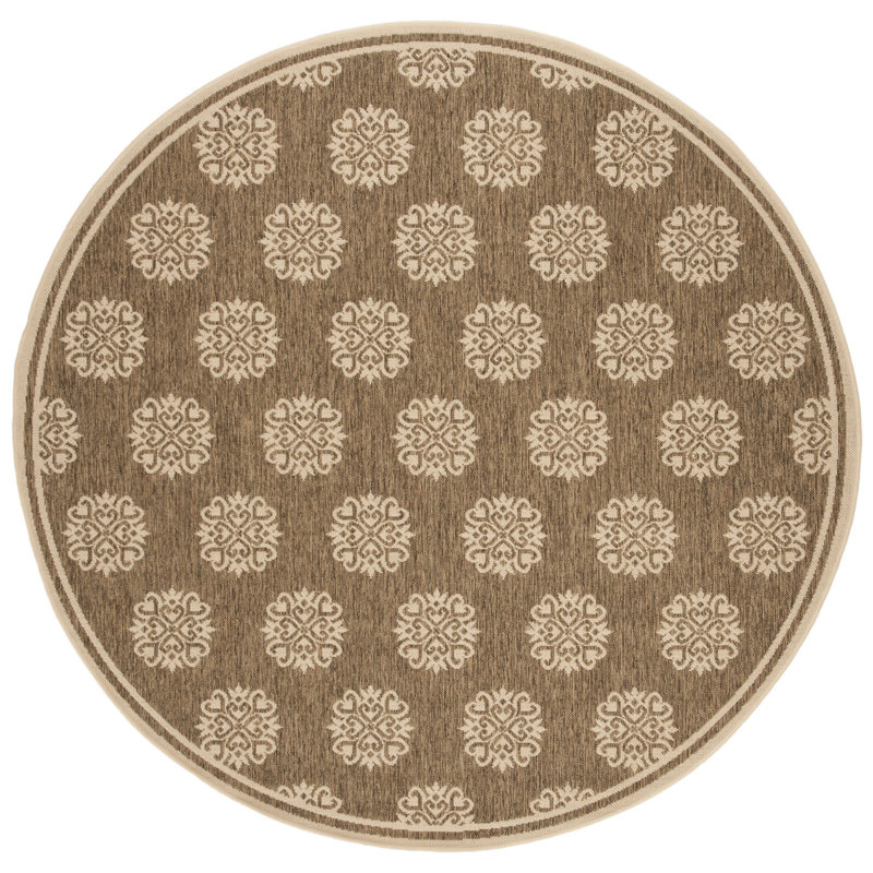 Tapis intérieur / extérieur Burnell Performance Ikat, Rond 6 pi 7 po