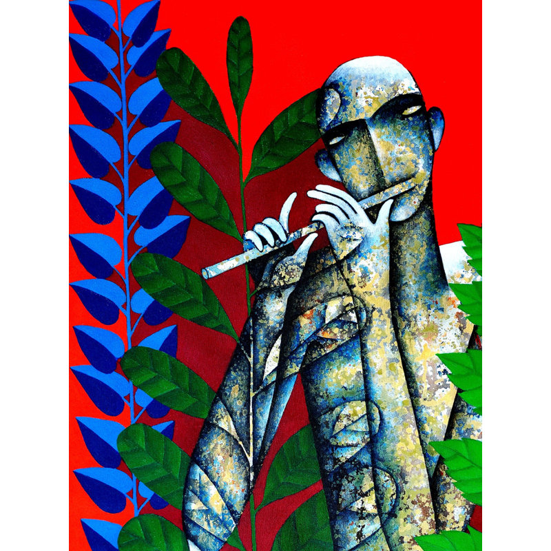 La flûte enchantée | Acrylique sur toile | Par Ranjith Raghupathy