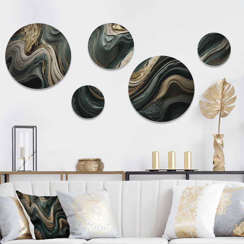Wave Twist Abstract Artwork - Abstract Liquid Ink Metal Wall Décor