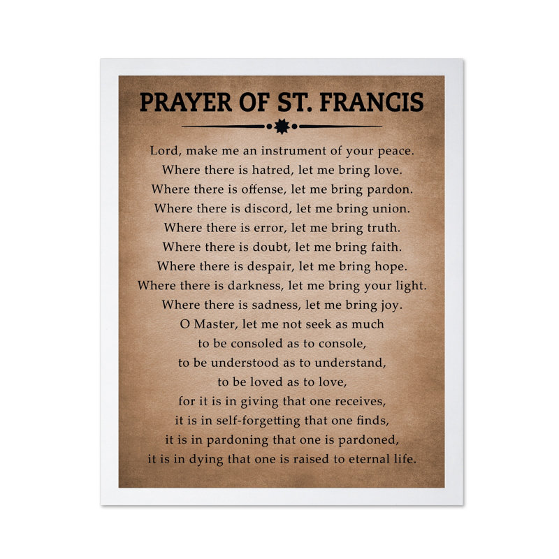 Prière de Saint François, Poster, White Framed, 16"H x 20"W