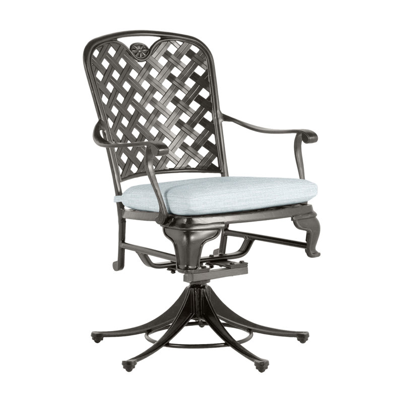 Outdoor Provance Rocking Metal Chair with Cushions, No Welt, Slate Gray, Bali Pearl