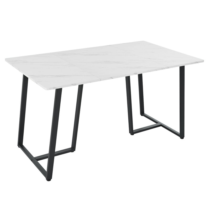Cayemite Metal Base Dining Table, Black