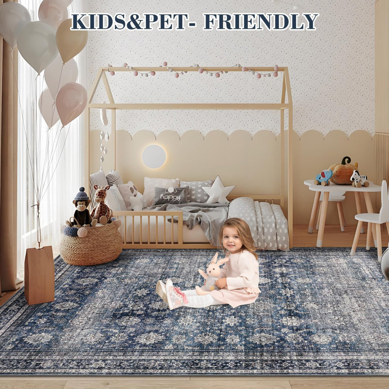 Area Rug, Rectangle 240 x 340 cm, Blue