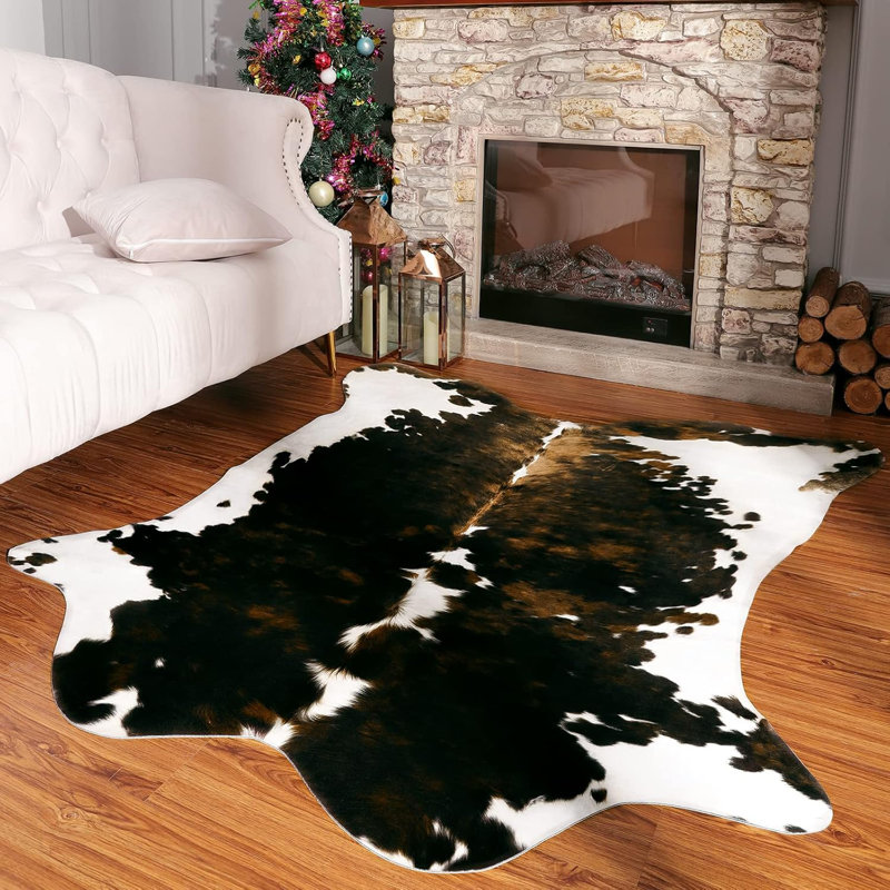 Tapis en cuir de vache HOMORE, Nouveauté 4 pi 7 po x 5 pi 2 po