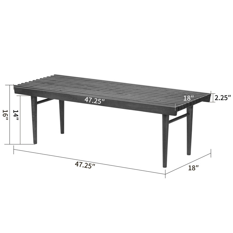Banc en bois massif Chyra, Brown