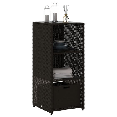 Garden Storage Cabinet 50X55x115 Cm Poly Rattan