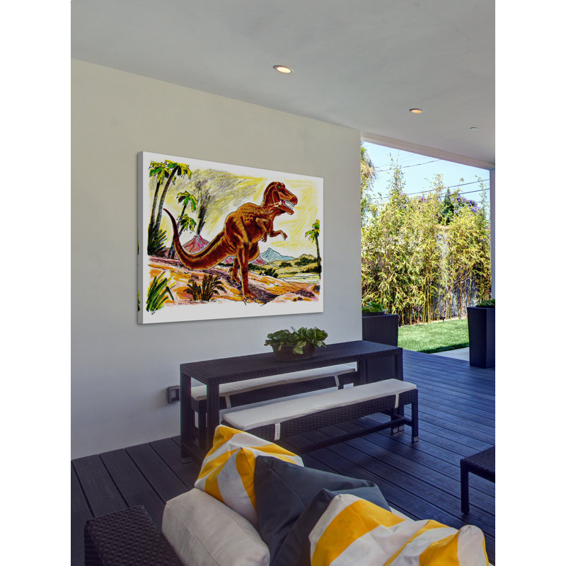 Angry Tyrannosaur - Graphic Art on Canvas