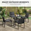 Wicker and Steel Patio Dining Set Table,