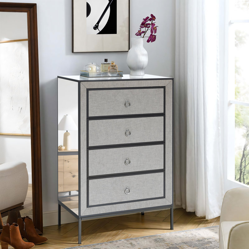 Commode à miroir 4 tiroirs Jannike
