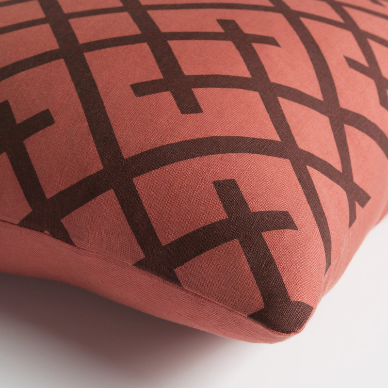 Ethiopia Kenya Square Pillow Cover, Pillow Cover Only, Terra Cotta/Burgundy