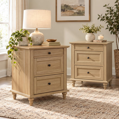 Roscoe 3-Drawer Wood Nightstand Set