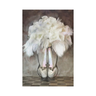White Feather Deco Bouquet by Katrina Jones - Wrapped Canvas Painting
