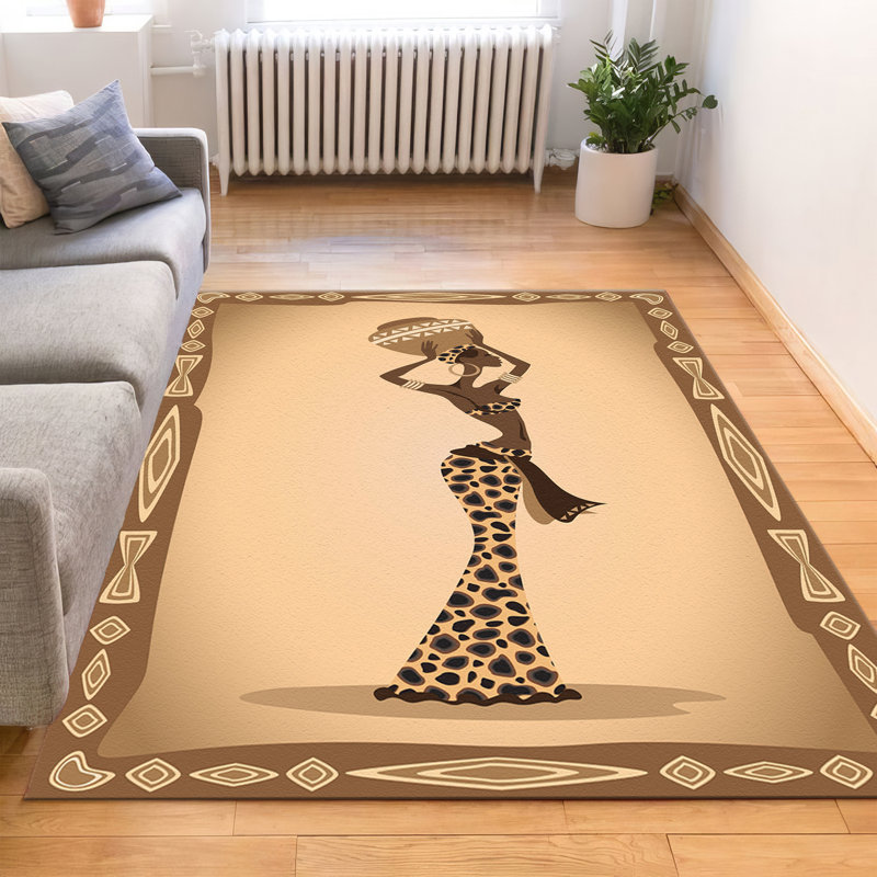 Abstract Geometric Design With Pile Soft Type Printed Rug Ideal for Adding Visual Interest to Any Room Decor