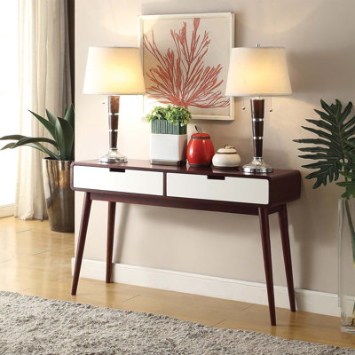 Table de canapé à 2 tiroirs rétro et élégante avec un fonctionnement en douceur et une surface facile à nettoyer, parfaite pour les maisons modernes