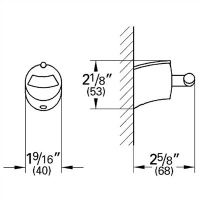 Tenso Wall Mounted Robe Hook, Starlight Chrome