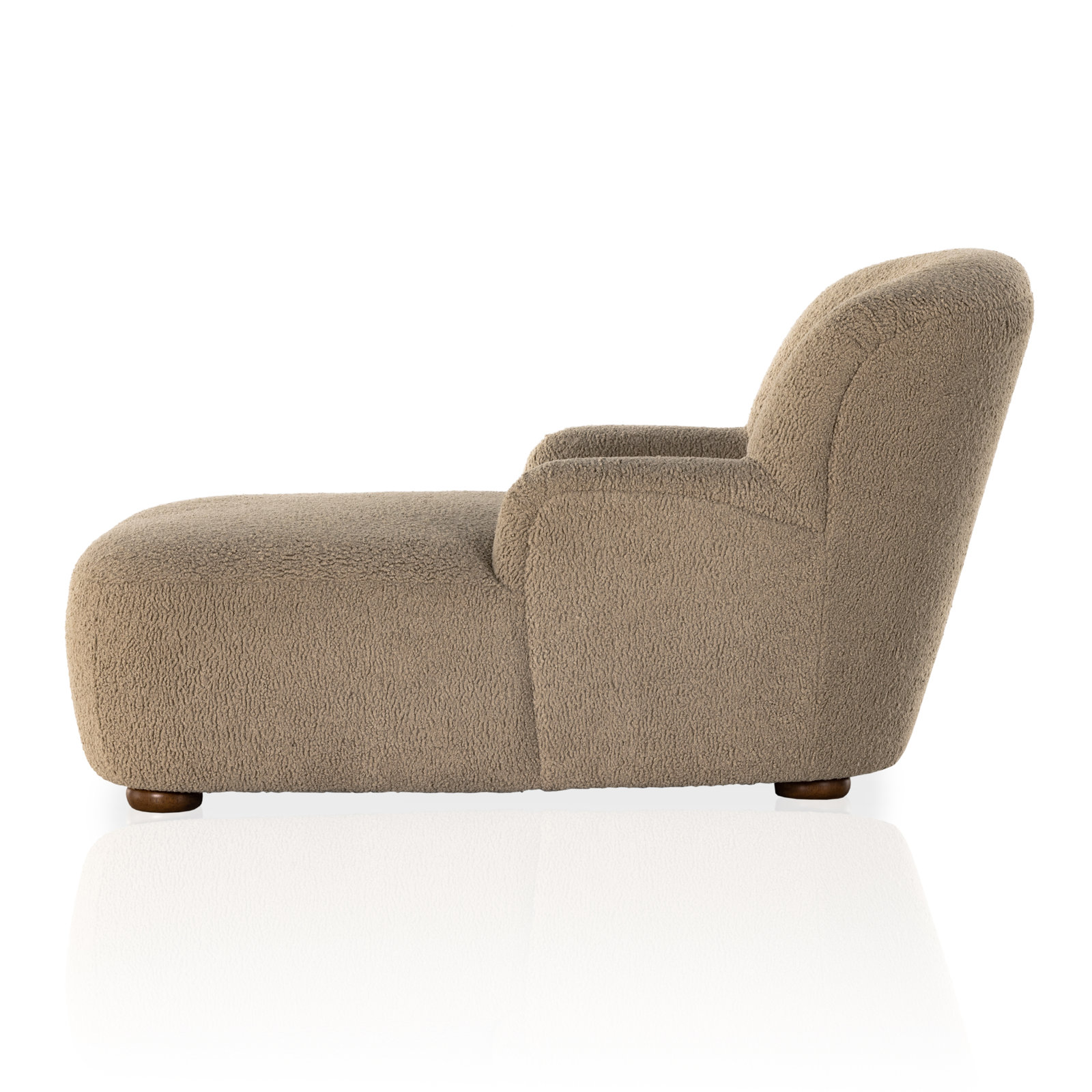Alura 36" Chaise Lounge, Toast Faux Sheepskin