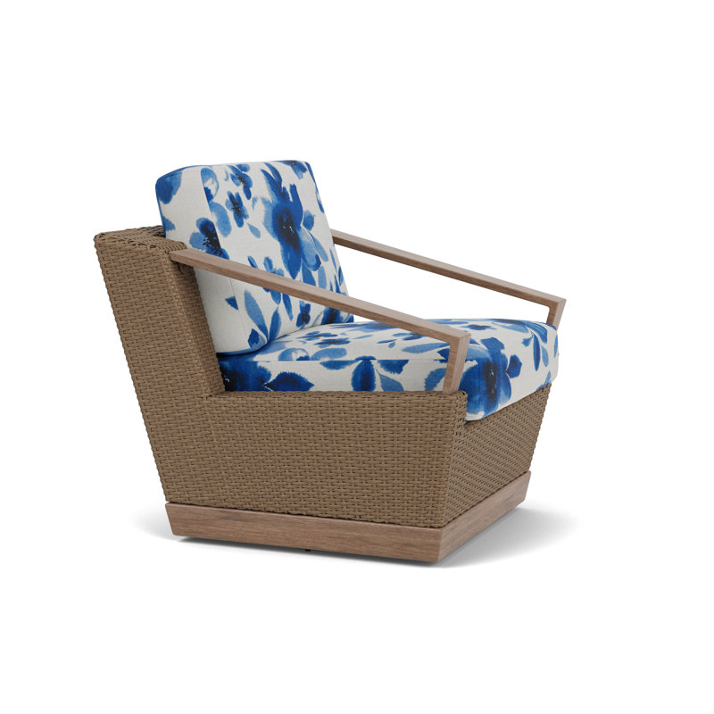 Outdoor Swivel Armchair, Watercolor Blossom Capri