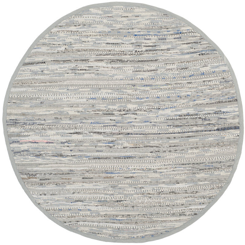 Tapis abstrait en coton tissé à la main Wincanton, Rond 4 pi