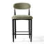 Ensemble de 4 tabourets de comptoir à dossier en velours vert moderne avec repose-pieds 25,8 po Velora-131635158