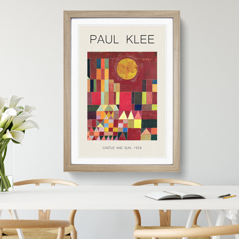 Slot Og Sol by Paul Klee - Picture Frame Painting, Oak, 65cm H x 48cm W x 2cm D