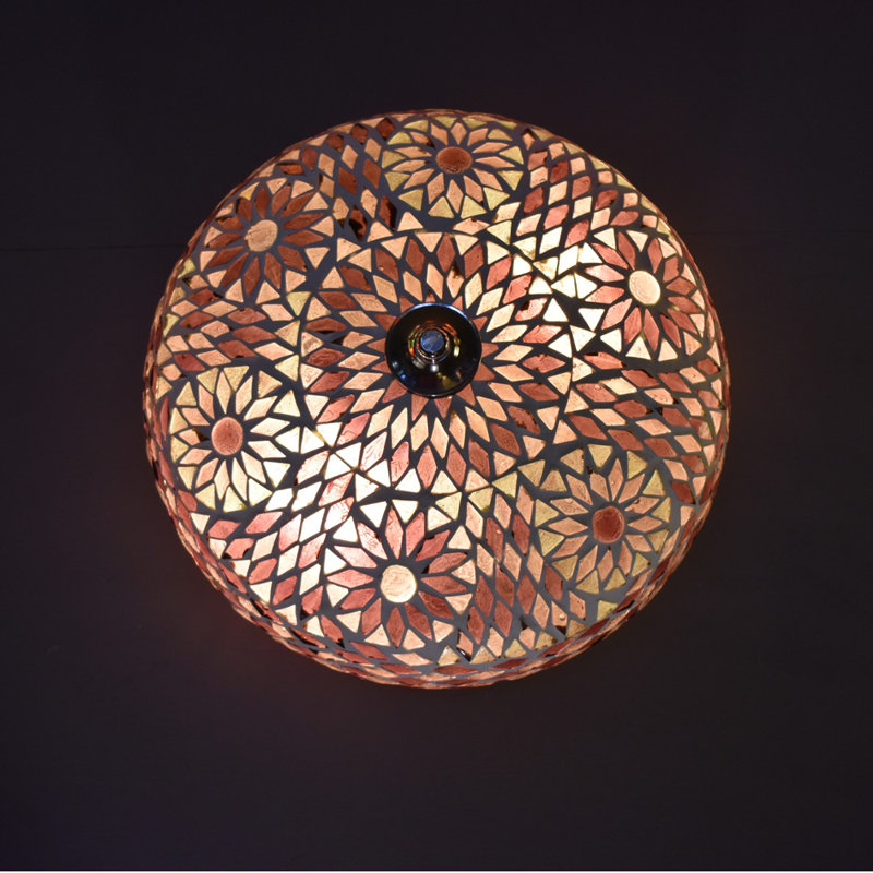 Chewelah Glass Flush Mount, Purple