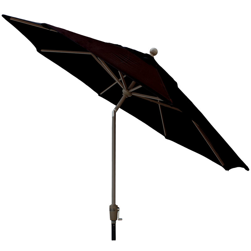 Parasol de marché 9 pi Hargus, Toile Sunbrella® noir corbeau