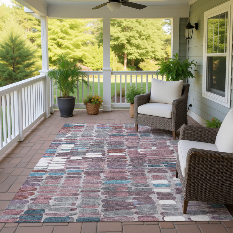 Machine Washable Indoor/Outdoor Molewski ACN2349 Abstract Rug, Rectangle 8' x 10'