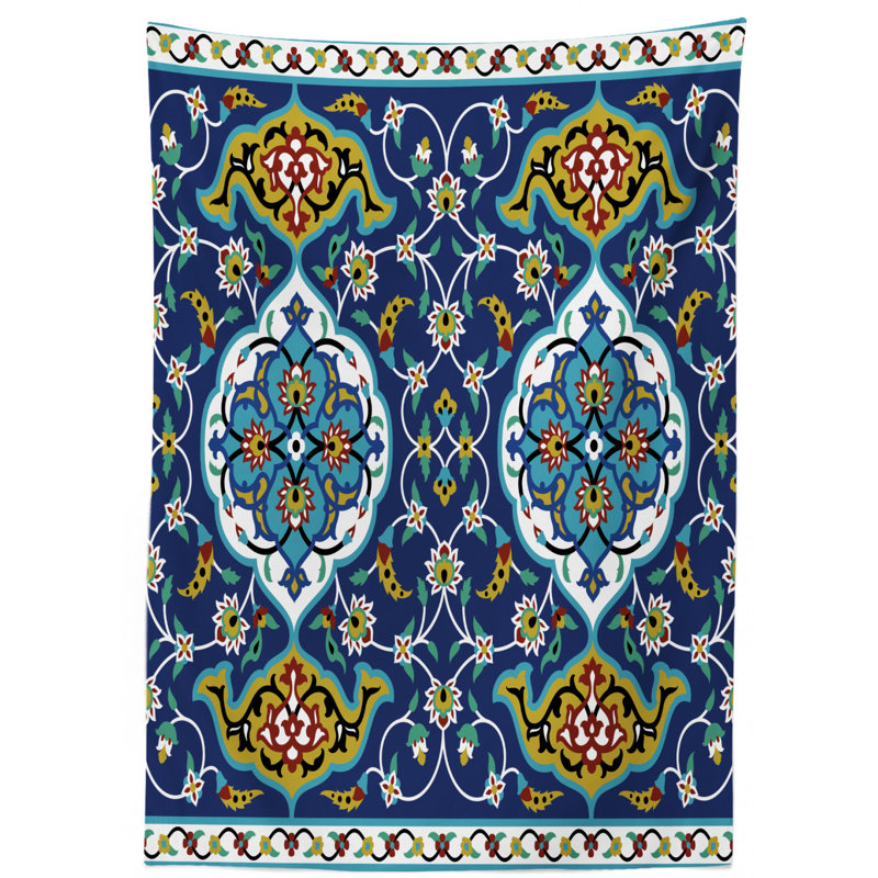 Moroccan Damask Tablecloth, 84" L x 60" W