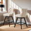  Tabourets de bar pivotants en velours avec pattes en bois et garniture chromée Leisure Style (ensemble de 2)-1301803282