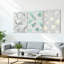«Botanical Leaf» et motif géométrique sur toile, impression minimaliste moderne (ensemble de 3)-479537583