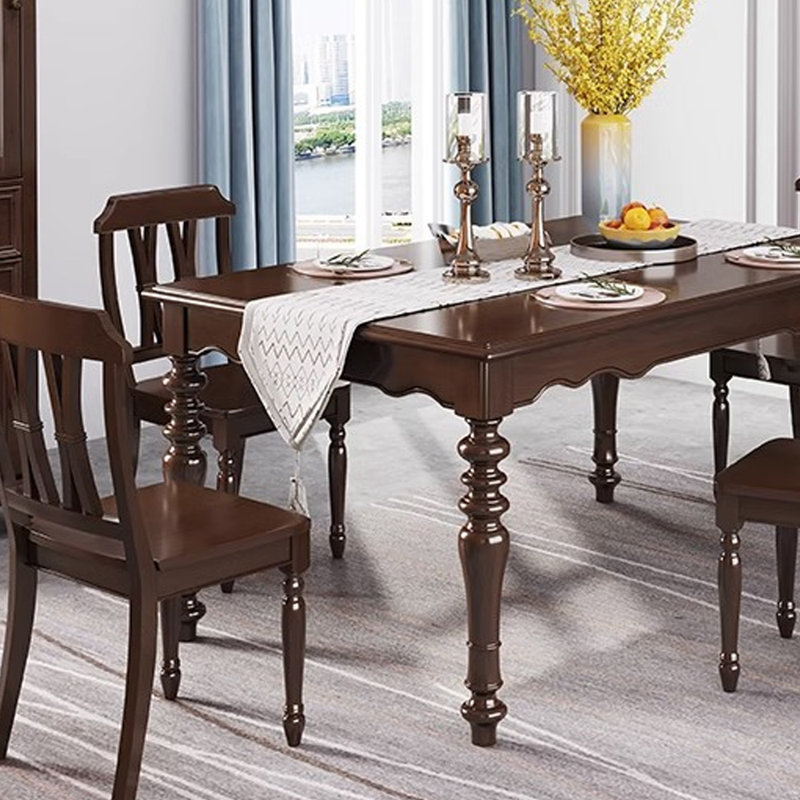 Table de salle à manger en bois massif de style rétro