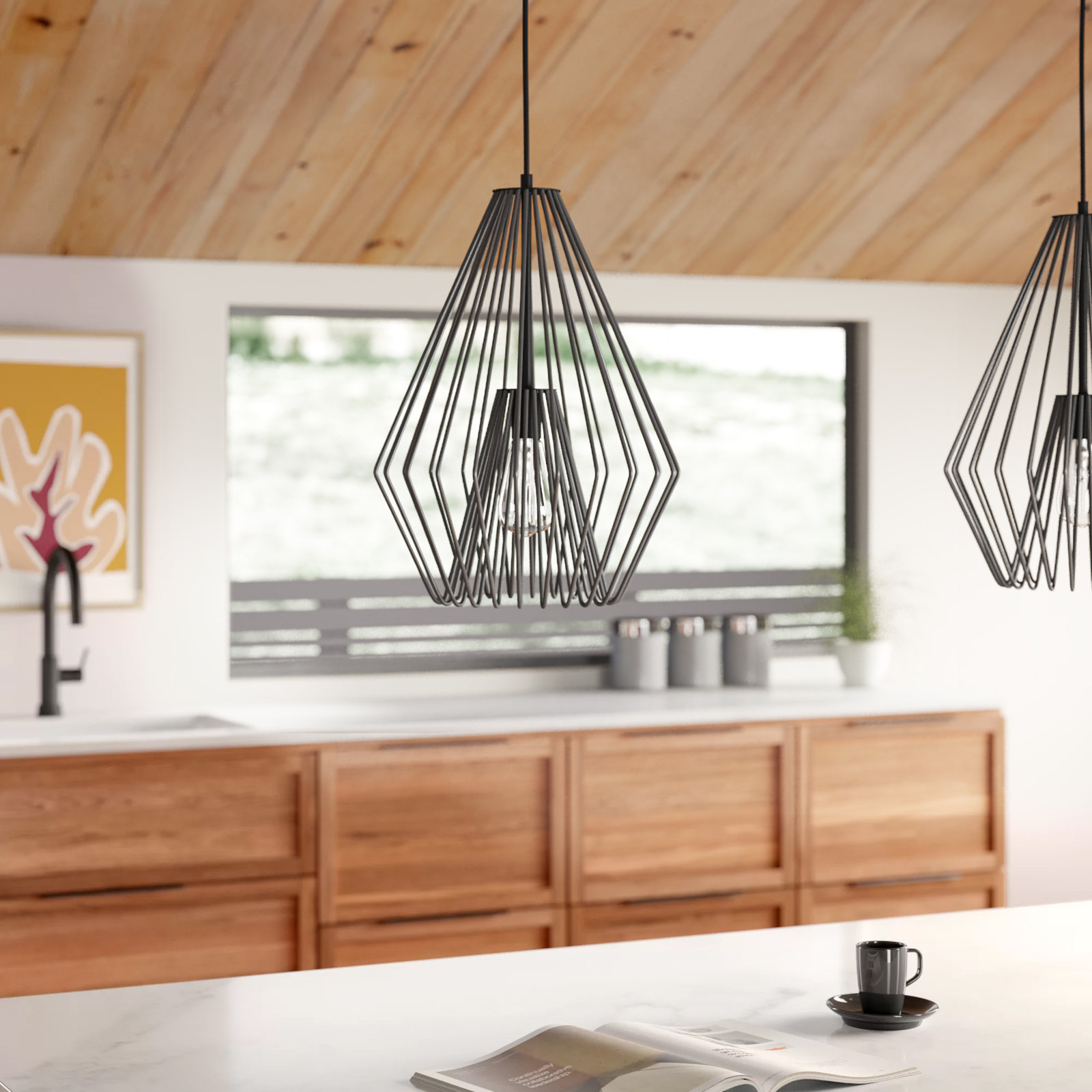 Frankie Single Light Metal Dimmable Pendant, Bronze, 18.5" H x 12.25" W x 12.25" D