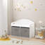 Boîte à jouets / banc en bois pour enfants avec tiroirs en tissu pliables, rangement pour jouets, blanc