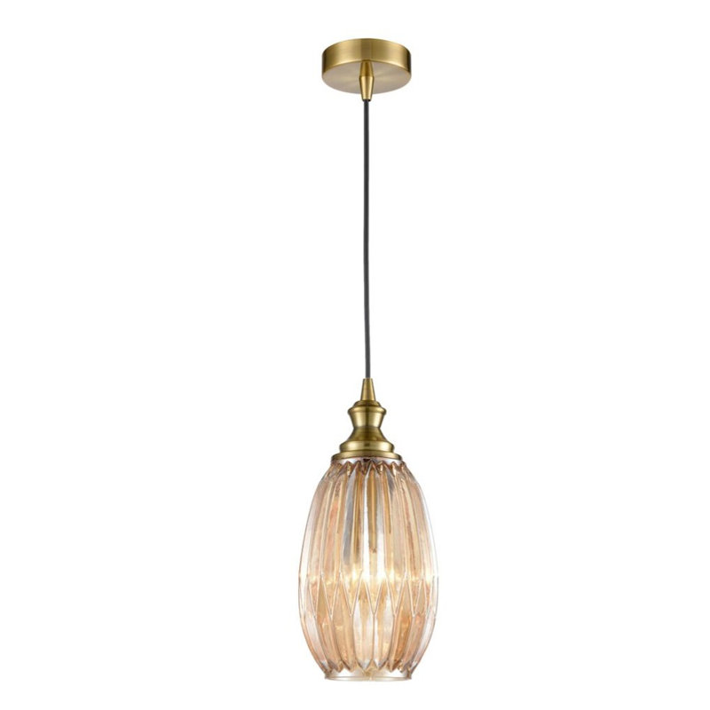 Harvey-Lee 1 - Light Single Pendant, Black/Bronze, Amber