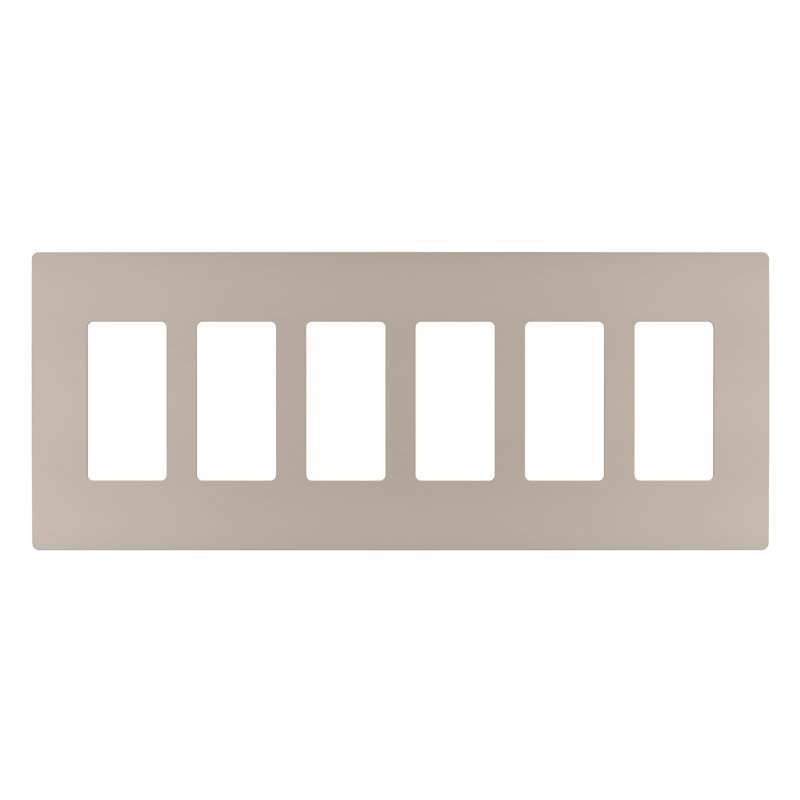 Radiant 6-Gang Decorator Rocker Screwless Wall Plate, Nickel
