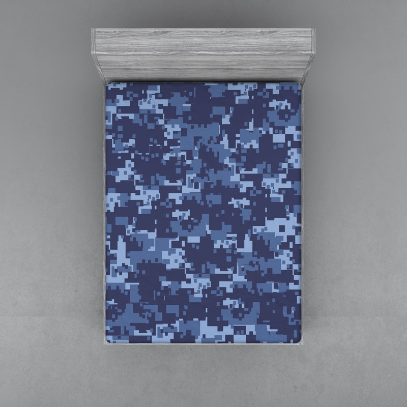 Camouflage Microfibre Jersey Knit Fitted Sheet, European Kingsize (160 x 200cm)