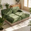Canapé modulaire en velours 2 pièces Chesterfield l 76,6 po x P 60,3 po x H 34,2 po