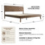 Structure de lit plateforme très grand lit, tête et pied de lit en bois massif, 12 bases à lattes durables, pieds en métal, anti-bruit et antidérapant, assemblage facile, pas de sommier tapissier, finition bois de grange-808442800-808442798
