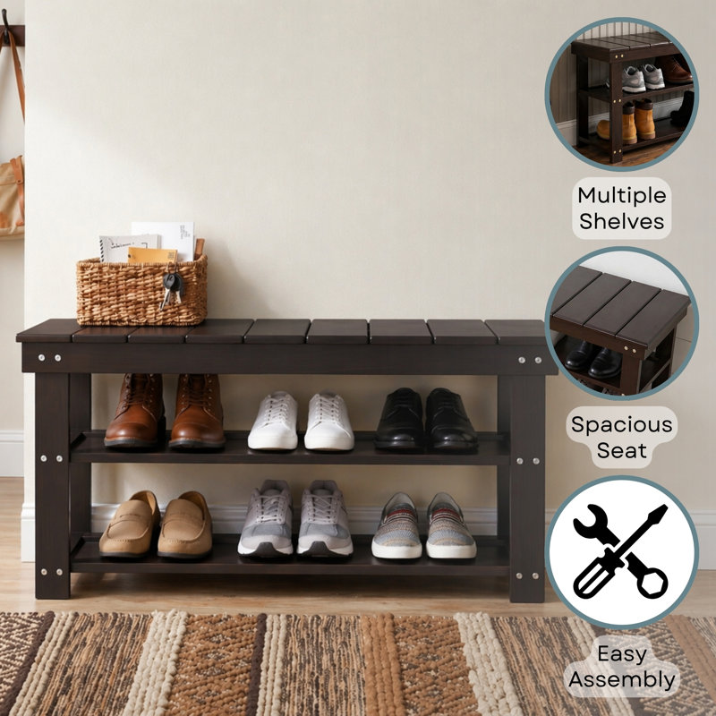 Carrold Storage Bench, Espresso