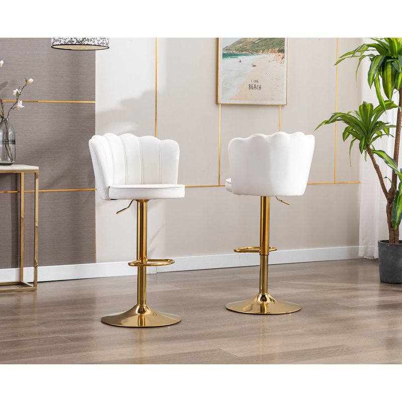 Ludka Swivel Adjustable Height Stool, Cream