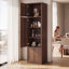 Armoire de rangement haute OMCMUU 180 cm (H) × 40 cm (L) × 40 cm (P), meuble de cuisine étroit autoportant avec plusieurs portes de rangement, organisateur vertical gain de place avec système anti-basculement pour cuisine, salle de bain, salon, entrée, 2 couleurs disponibles-1811190746