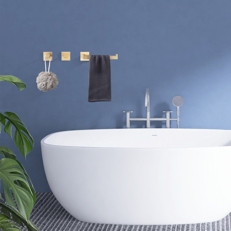 Ensemble de quincaillerie de salle de bain 9 pièces, Or brossé