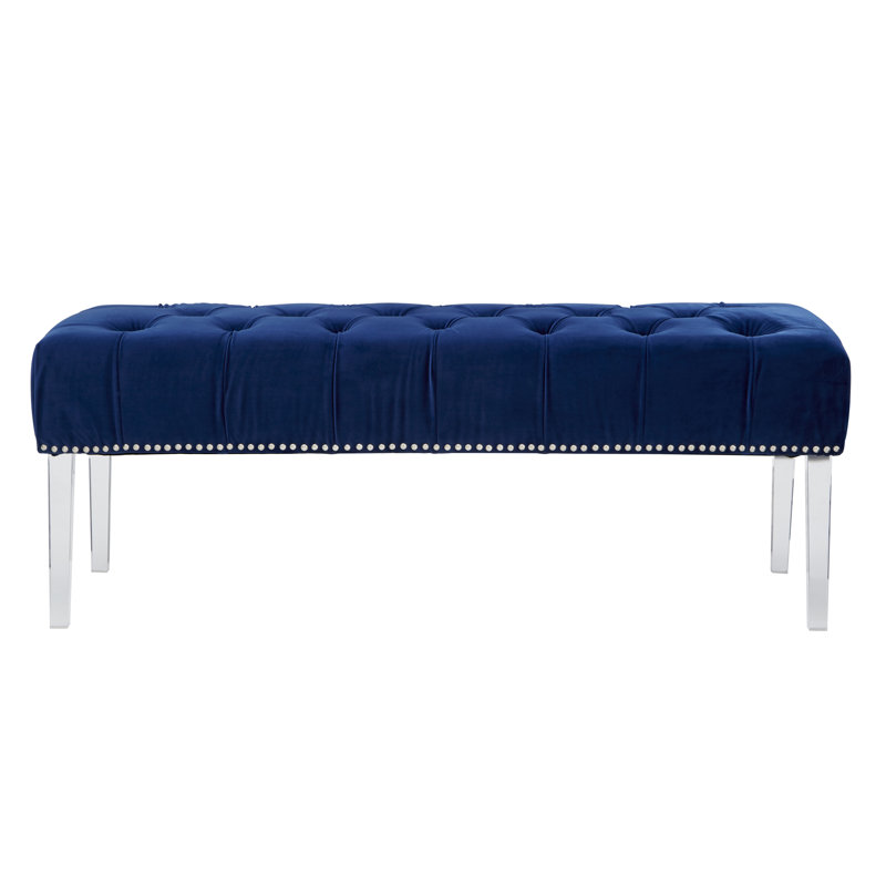 Sabrina Polyester Upholstered Bench, Blue