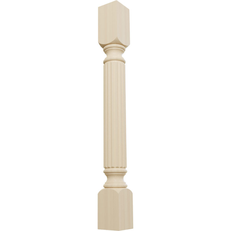 Colonne d'armoire rayée (bloc supérieur: 6 1/8 po), Hévéa