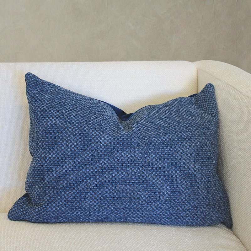 Feather Throw Pillow, Navy