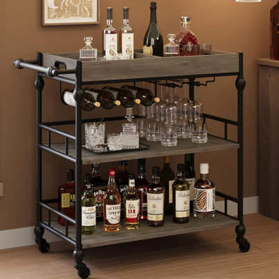 Landaff Metal Bar Cart