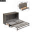 Queen Size Murphy Bed With Built-In Charging Station, Antique Grey