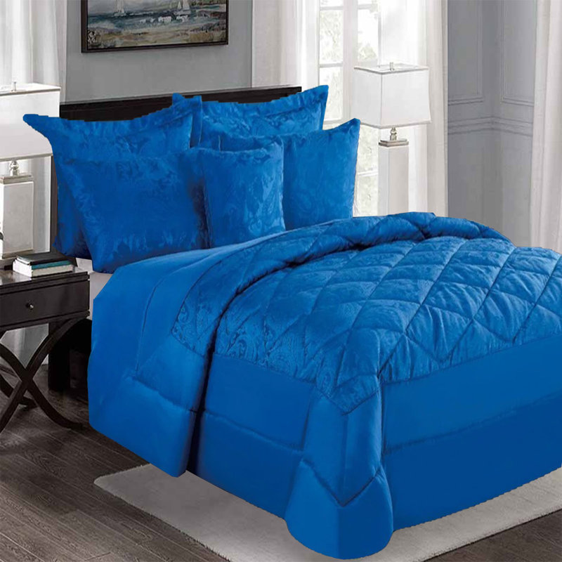 Cleo Quilted Bedspread Set Polyester Bed Throw with Pillow Shams, 260 x 220cm Bedspread + 2 Pillow Shams